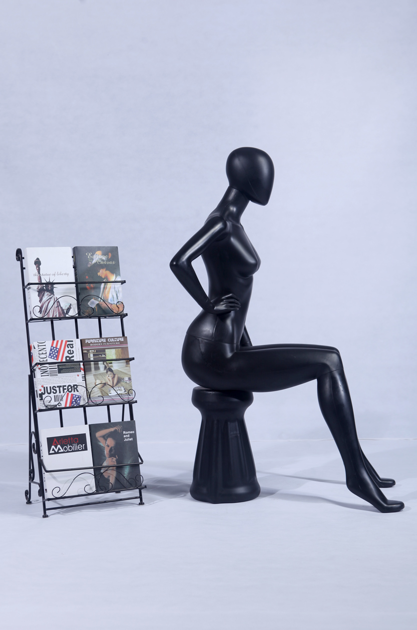 Mannequin Black Matt With Head Woman Elegant Abstract Female FC-66B 